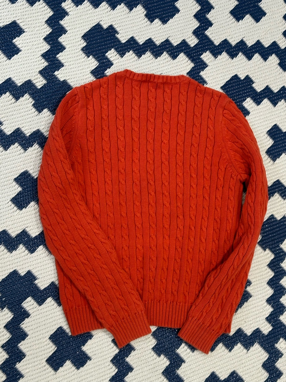 Vintage Lauren Ralph Lauren Cable Knitted Sweater Burnt Orange Size Small - Picture 3 of 3